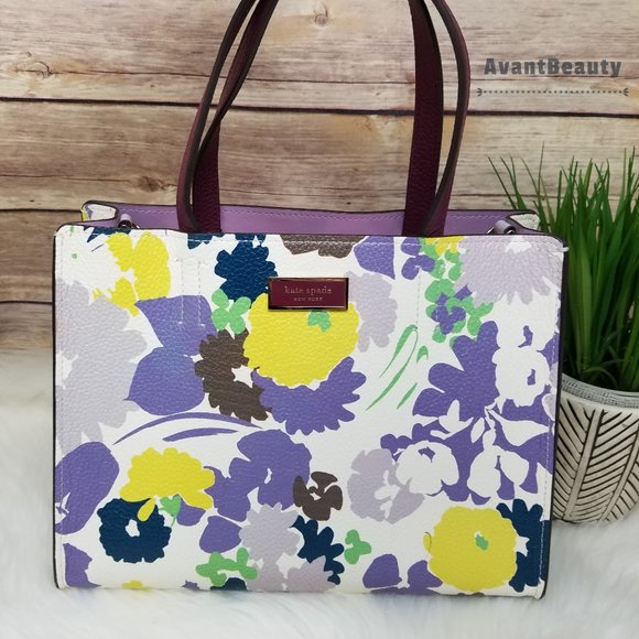 Kate spade sam swing flora medium satchel purple - Picture 2 of 15